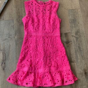 EUC Aqua pink crochet dress size small
